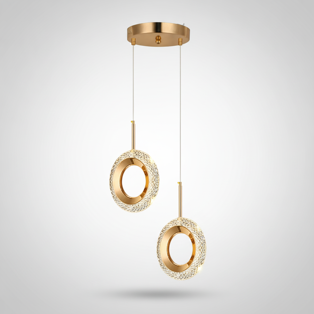 Suspension Ovale en Cristal Design Moderne