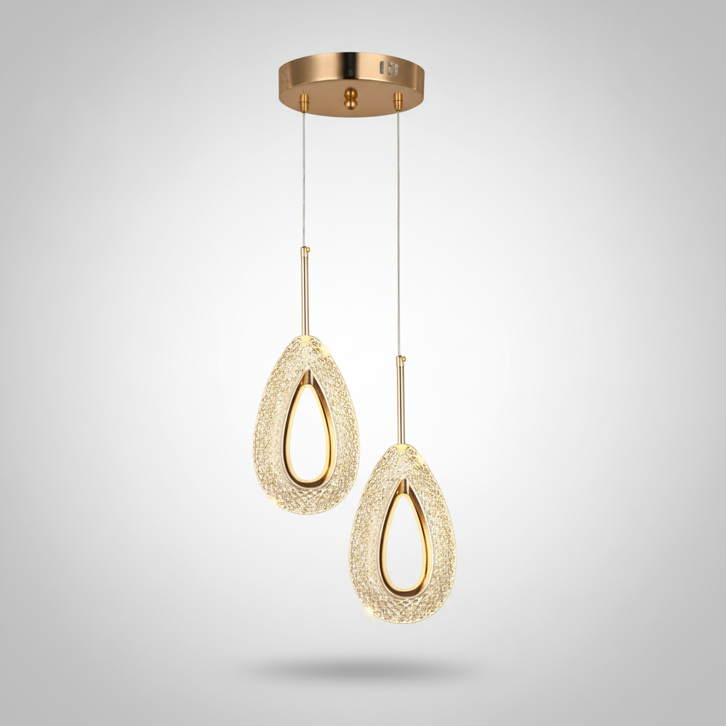 Suspension Ovale en Cristal Design Moderne