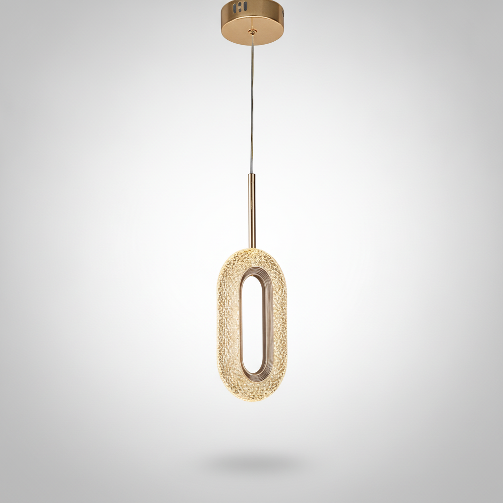 Suspension Ovale en Cristal Design Moderne