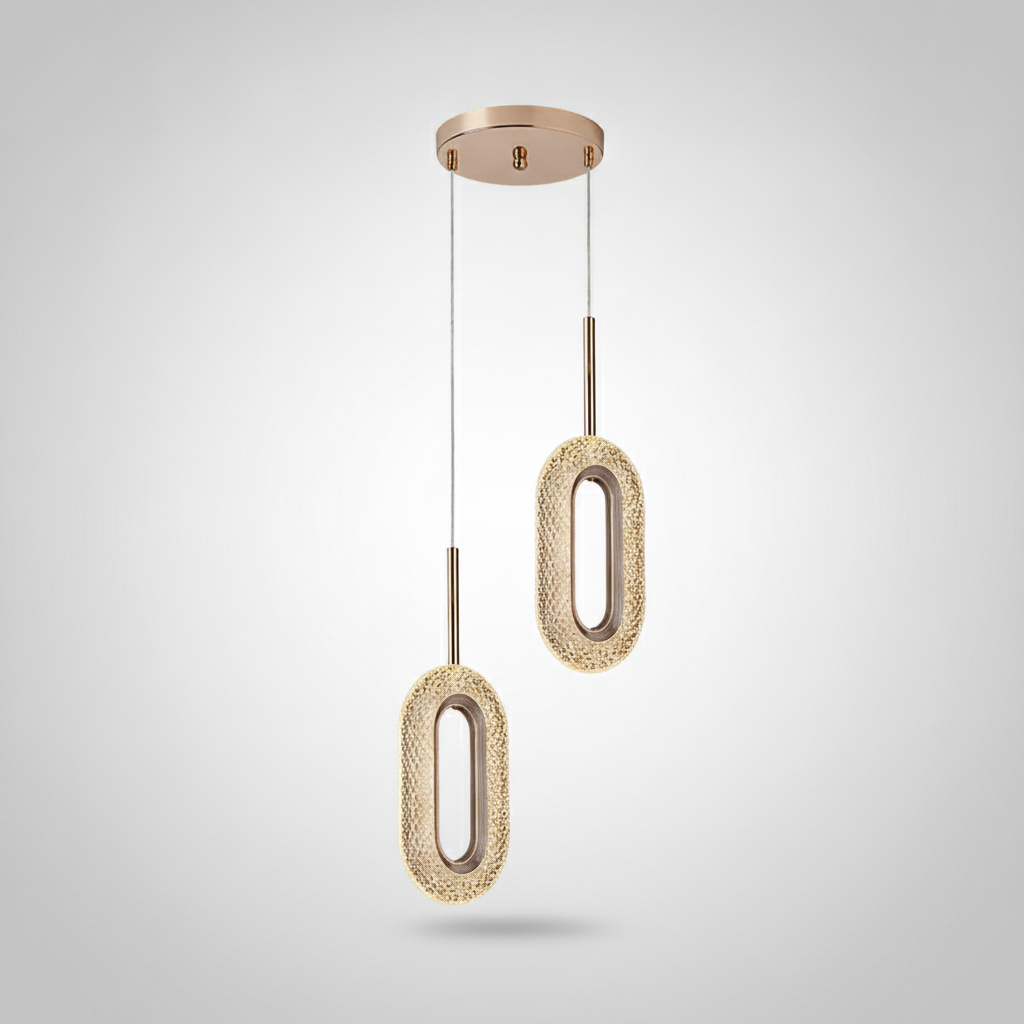 Suspension Ovale en Cristal Design Moderne