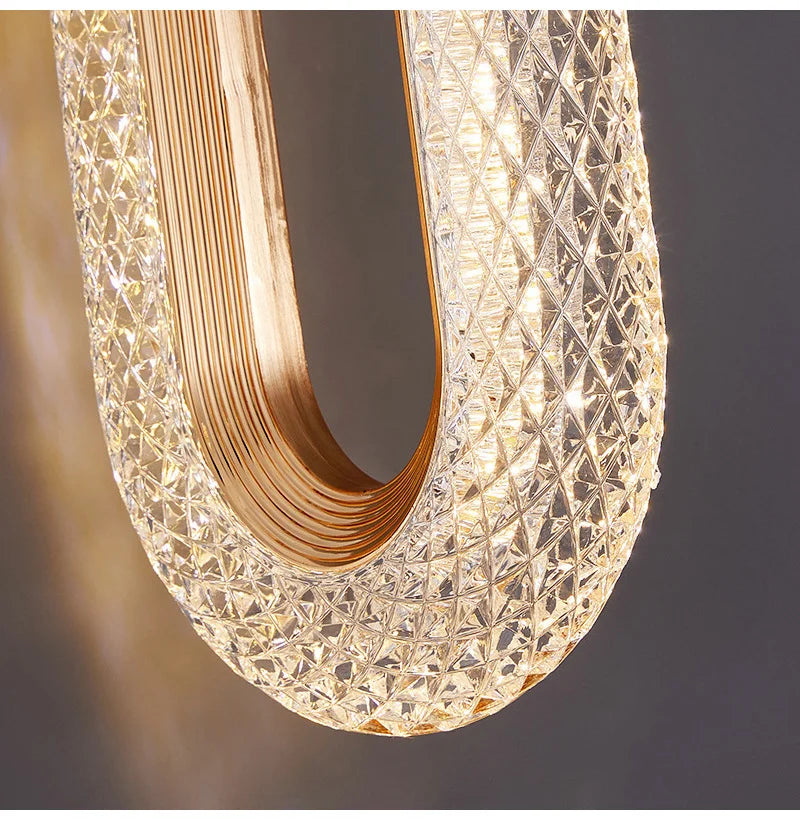 Suspension Ovale en Cristal Design Moderne