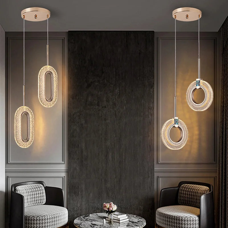 Suspension Ovale en Cristal Design Moderne