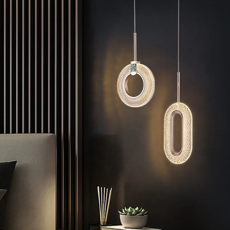 Suspension Ovale en Cristal Design Moderne