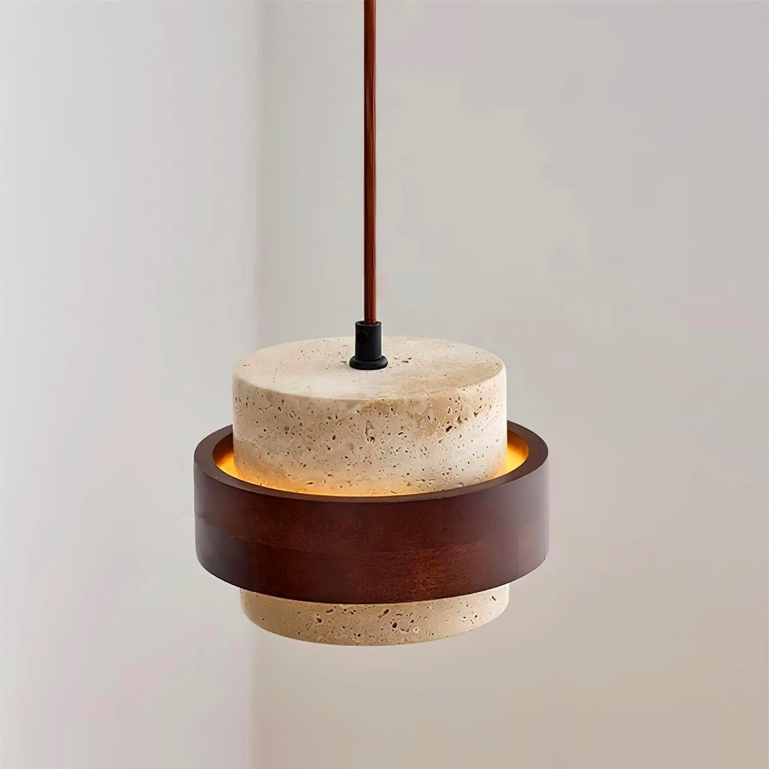 Suspension travertin pierre naturelle teintes chaudes