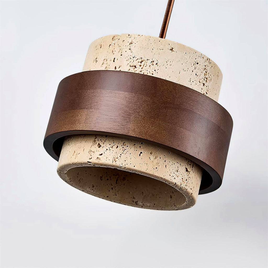 Suspension travertin design épuré matériaux naturels