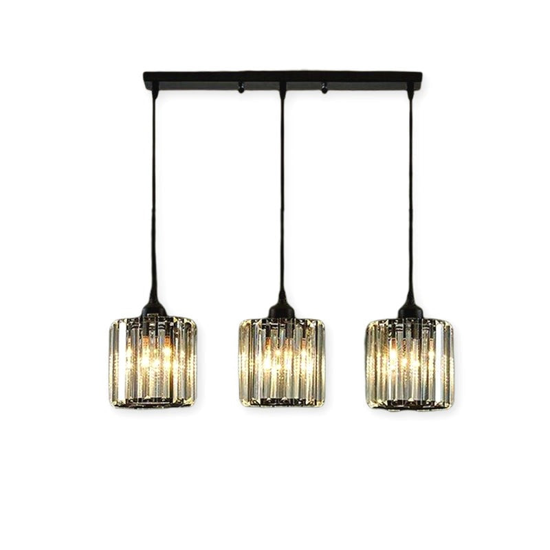 Suspension Triple en Verre et Métal Moderne et Nordique