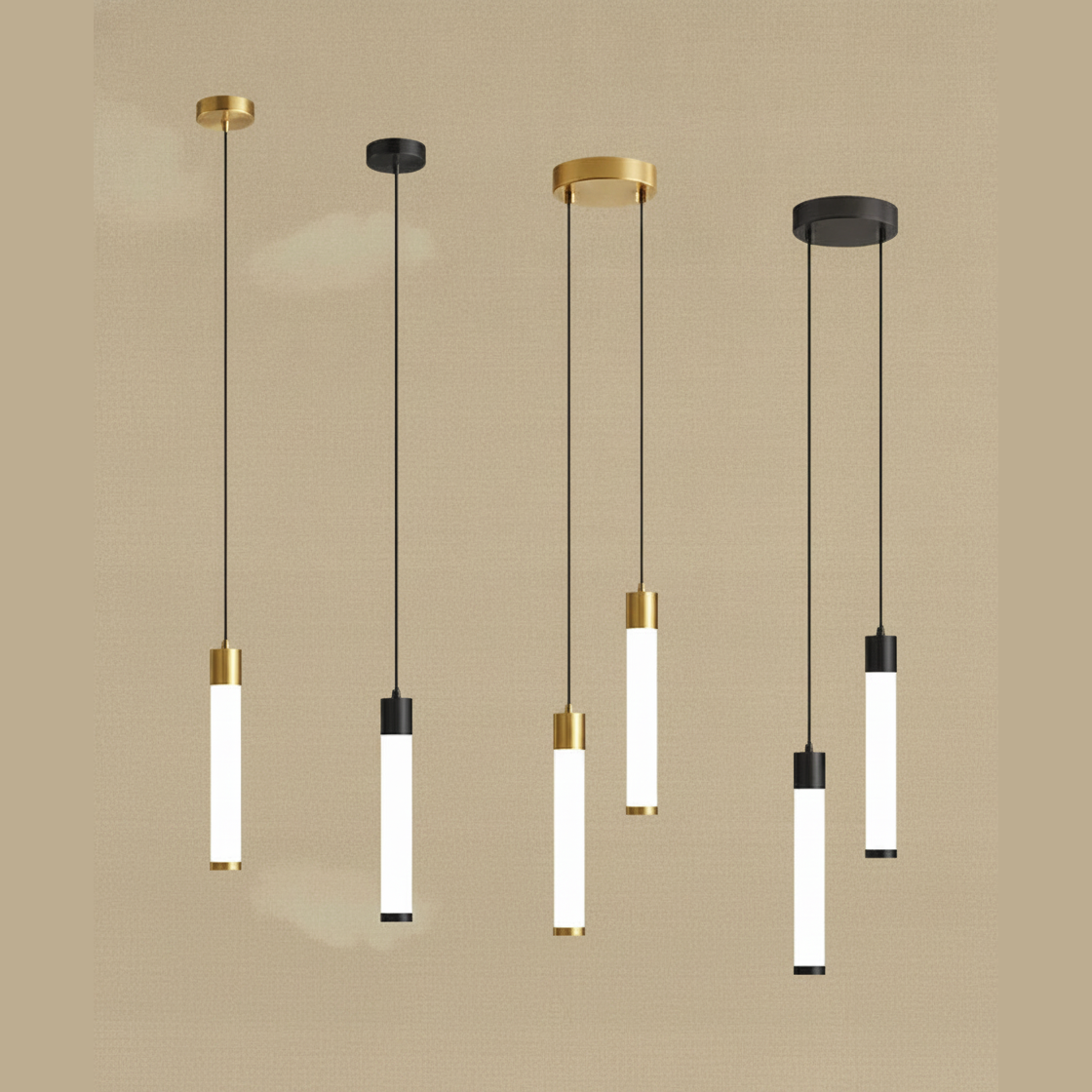 Suspension Tube en Aluminium Design Minimaliste