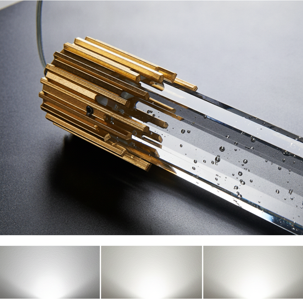 Suspension Tube en Cristal Dimmable
