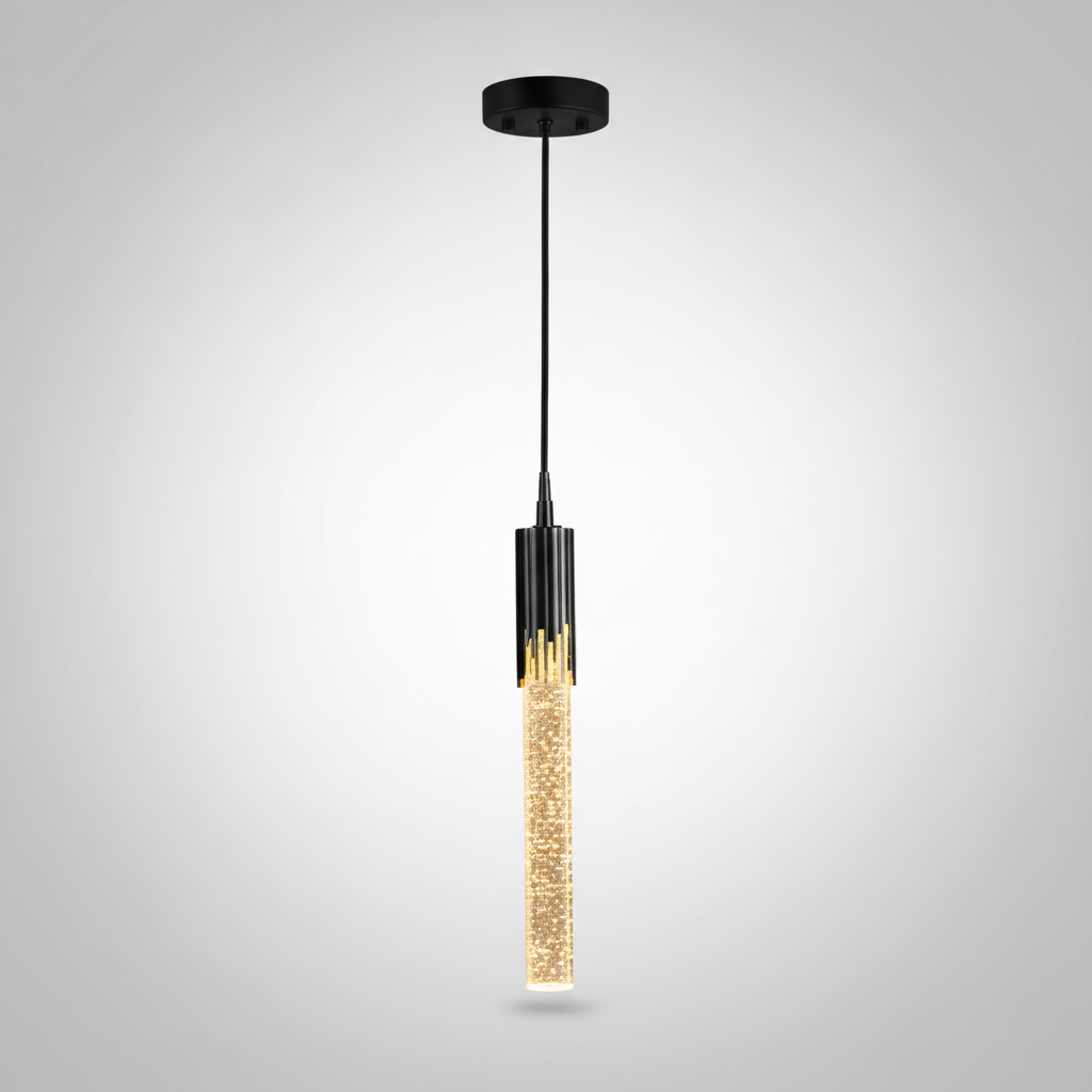 Suspension Tube en Cristal Dimmable