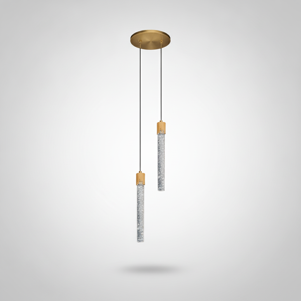 Suspension Tube en Cristal Dimmable