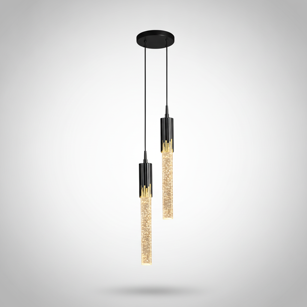 Suspension Tube en Cristal Dimmable