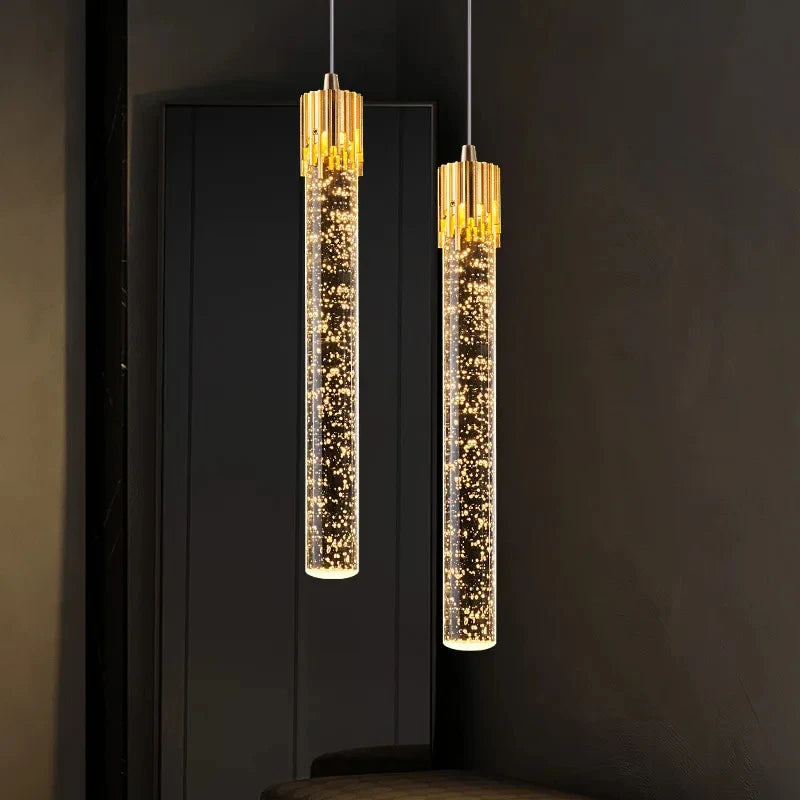 Suspension Tube en Cristal Dimmable