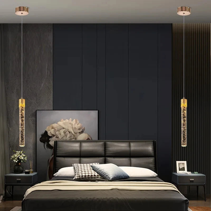 Suspension Tube en Cristal Dimmable