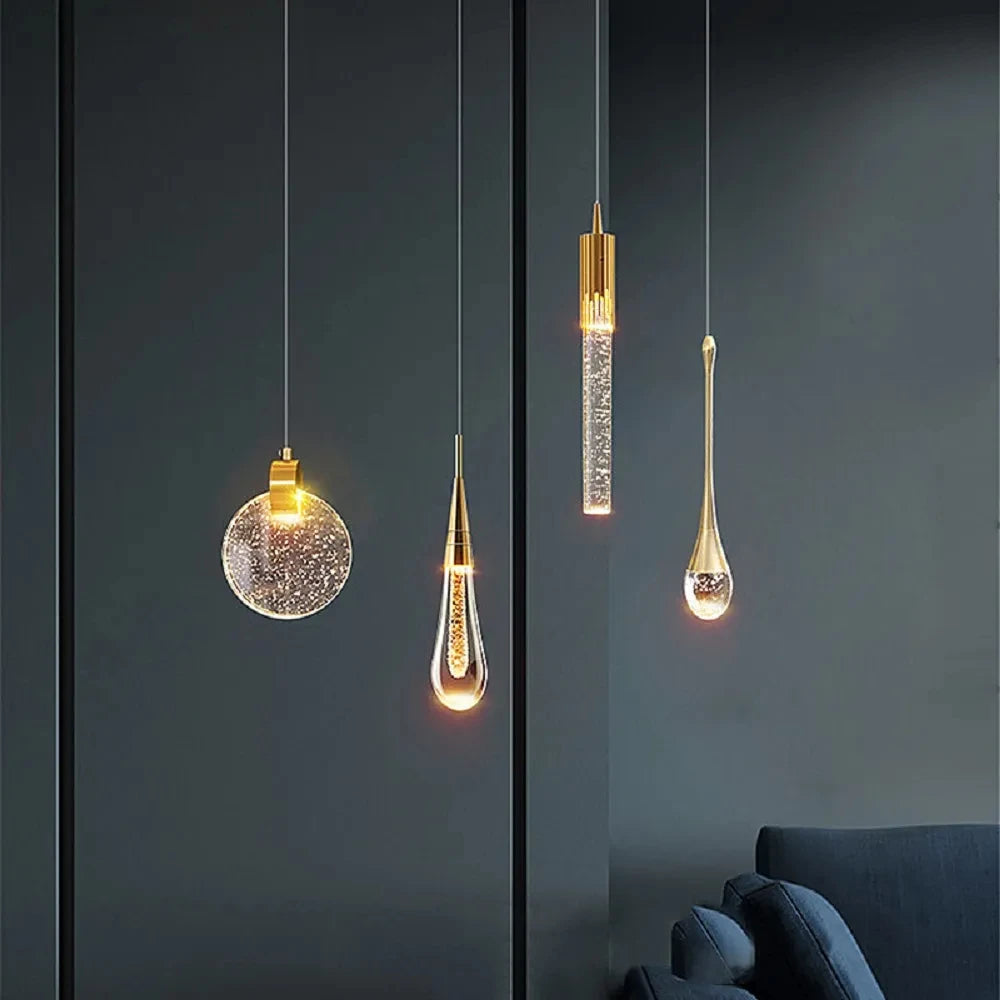 Suspension Tube en Cristal Dimmable
