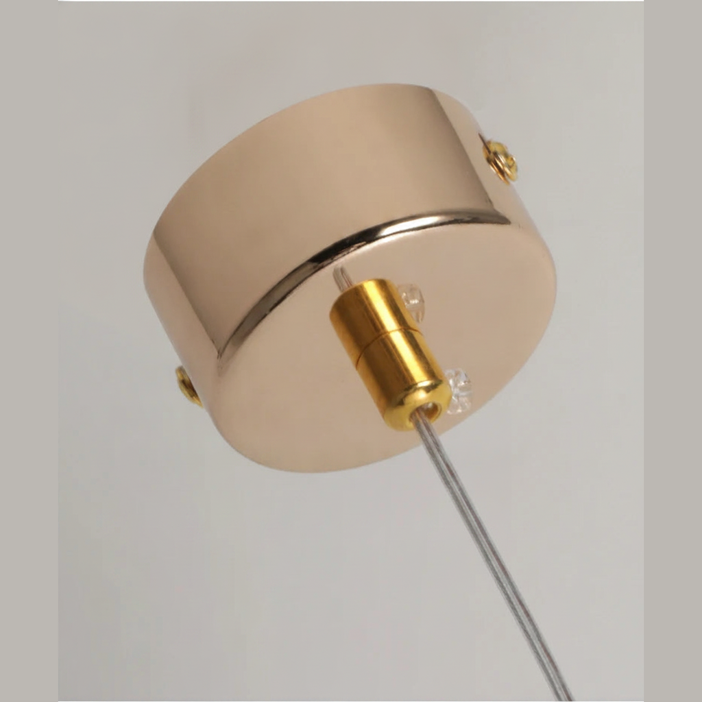 Suspension Tube en Cristal Finition Dorée Design Moderne
