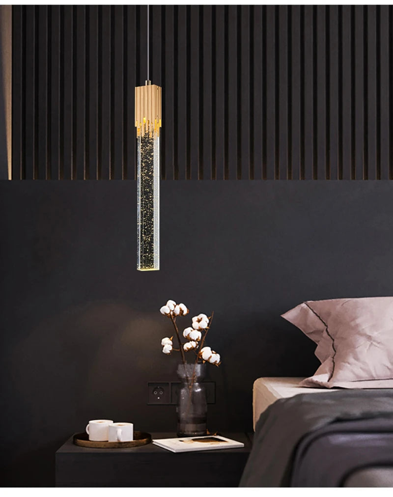 Suspension Tube en Cristal Scintillant