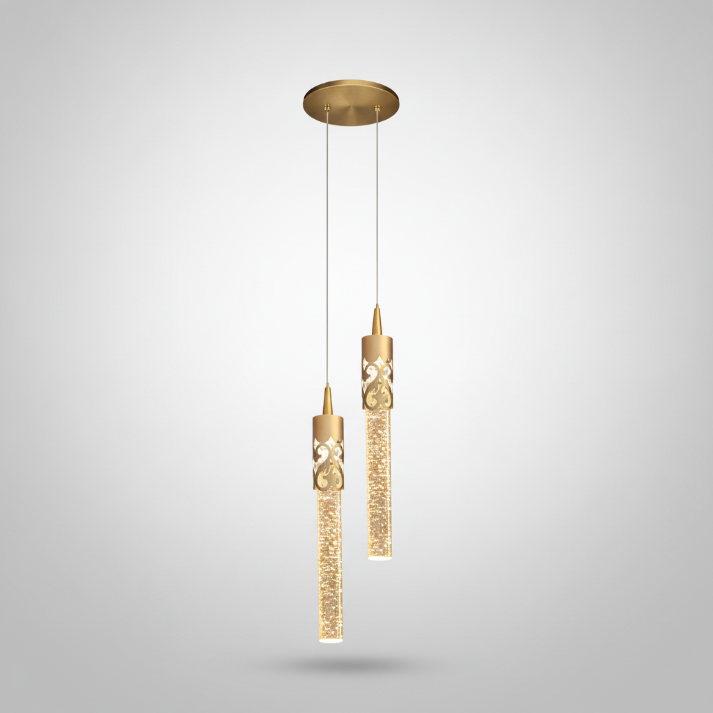 Suspension Tube en Cristal Scintillant