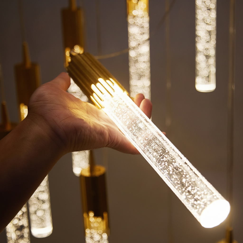 Suspension Tube en Cristal Scintillant