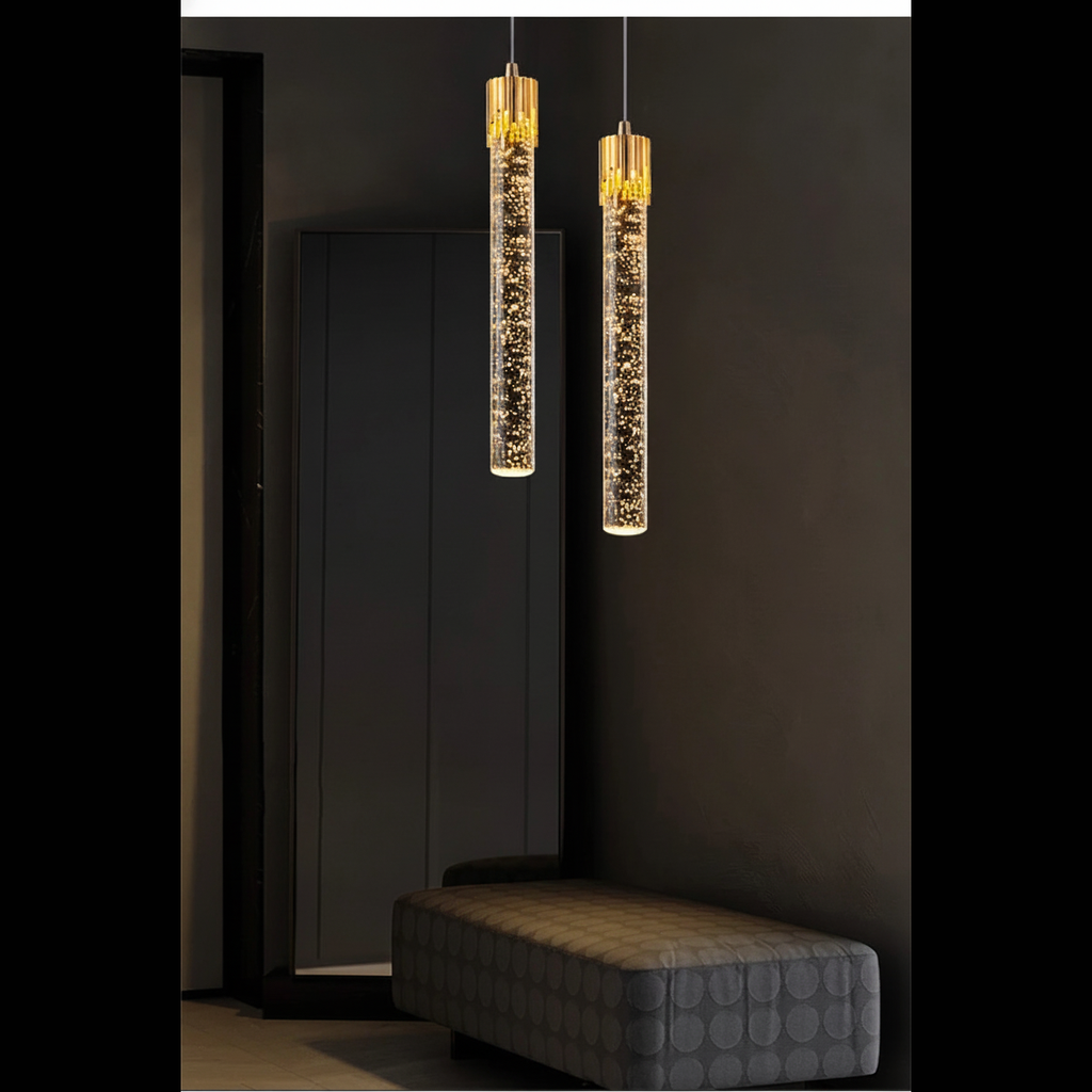 Suspension Tube en Cristal Scintillant