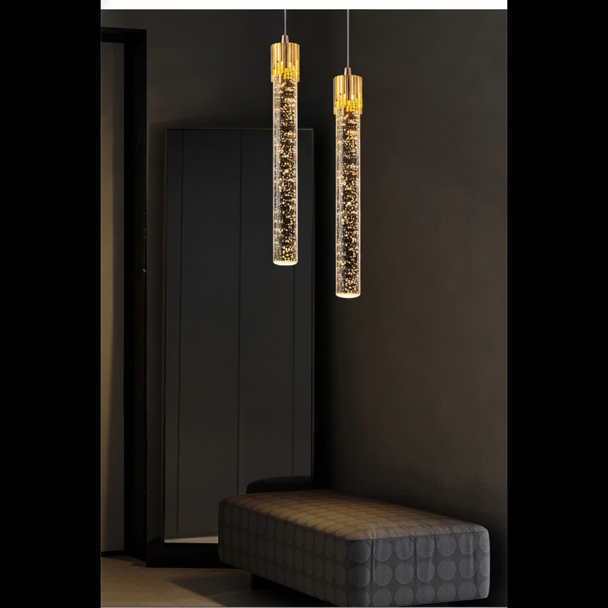 Suspension Tube en Cristal Scintillant