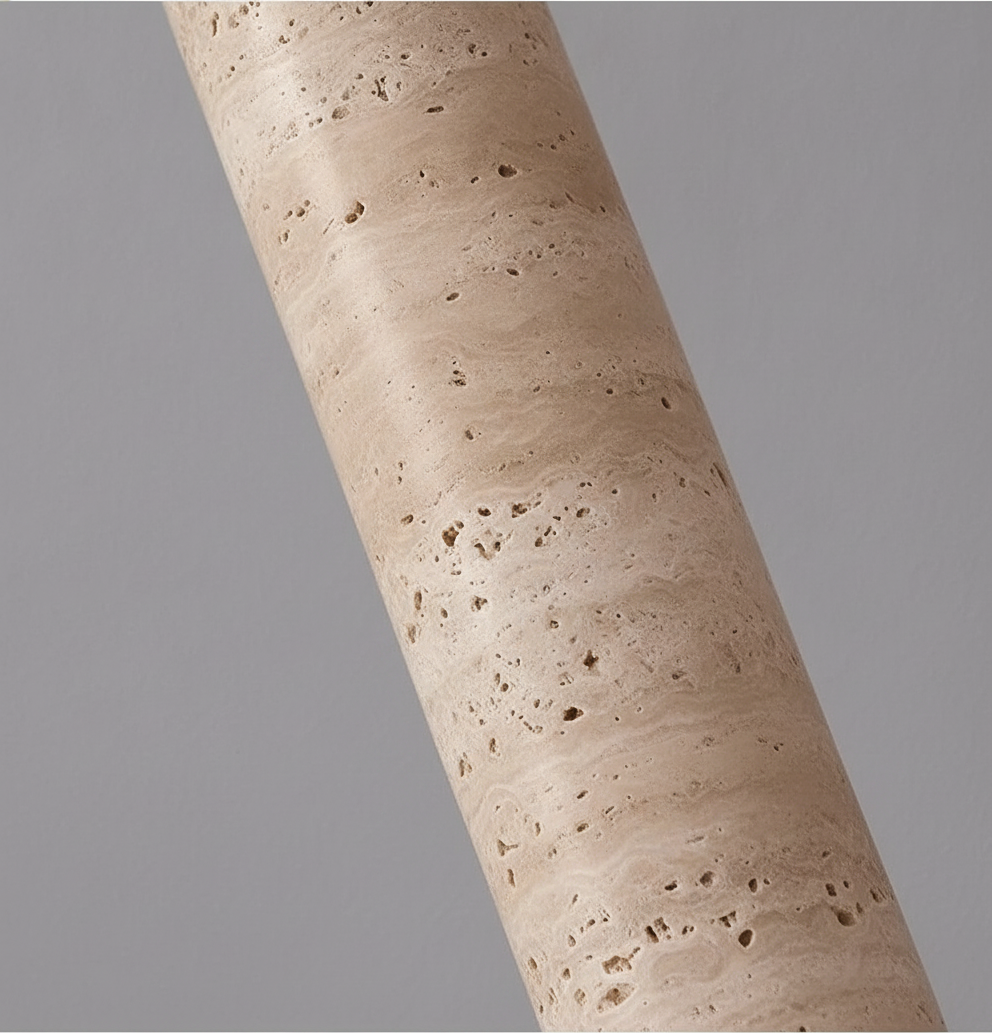 Suspension Tube en Travertin Crème