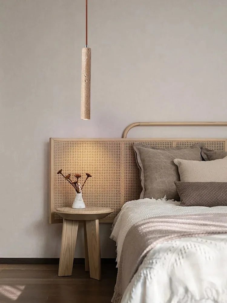 Suspension Tube en Travertin Design Japonais