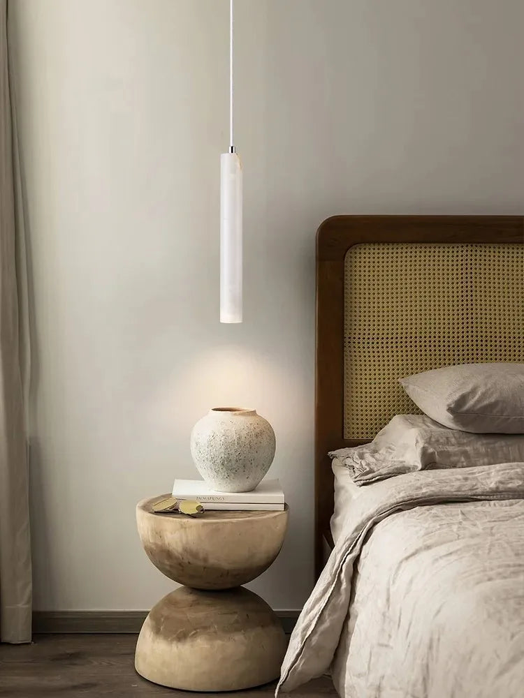 Suspension Tube en Travertin Design Japonais