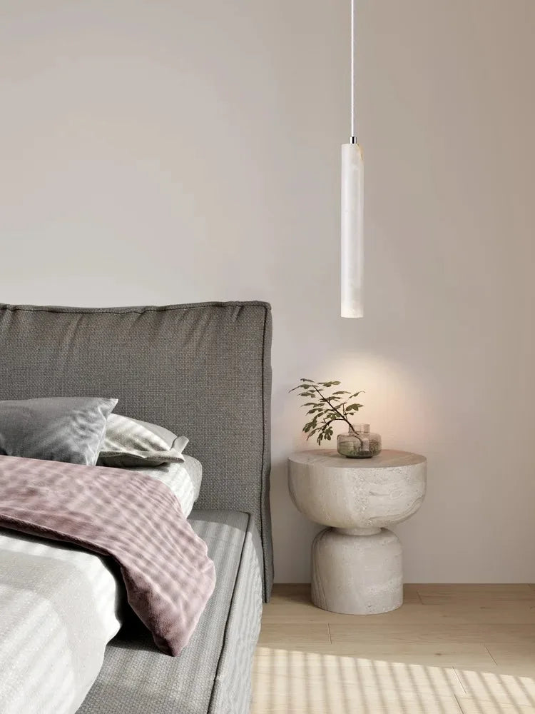 Suspension Tube en Travertin Design Japonais