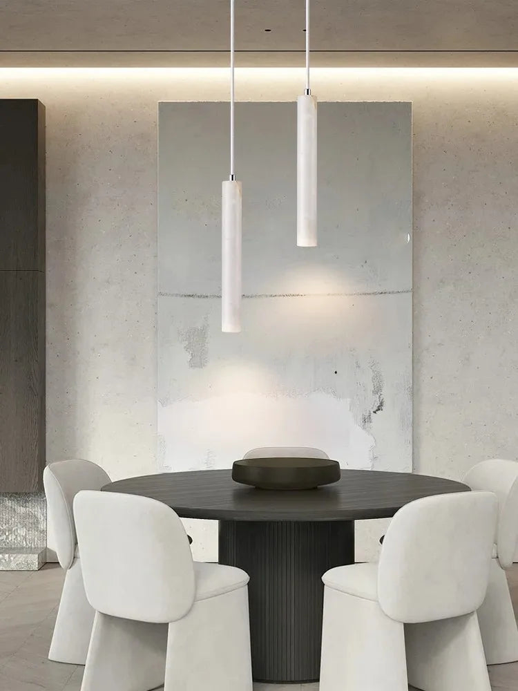 Suspension Tube en Travertin Design Japonais