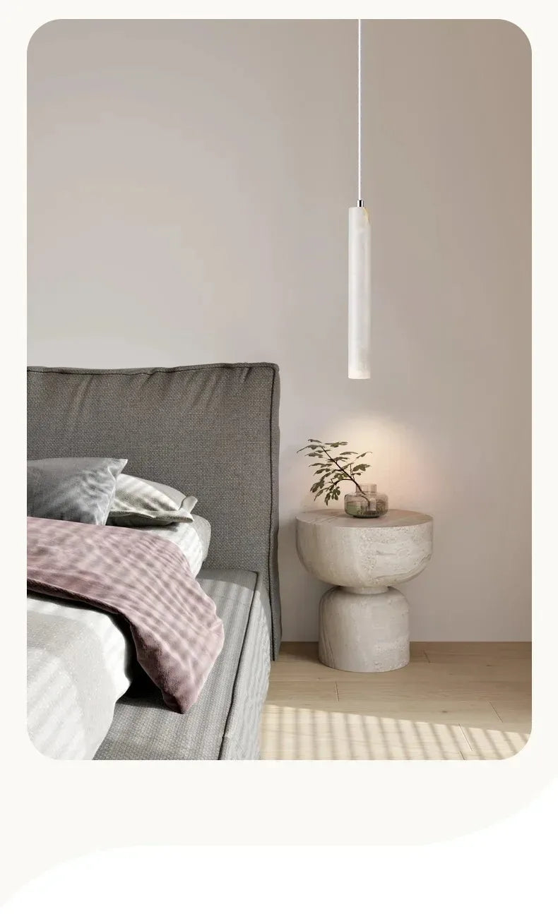Suspension Tube en Travertin Design Japonais
