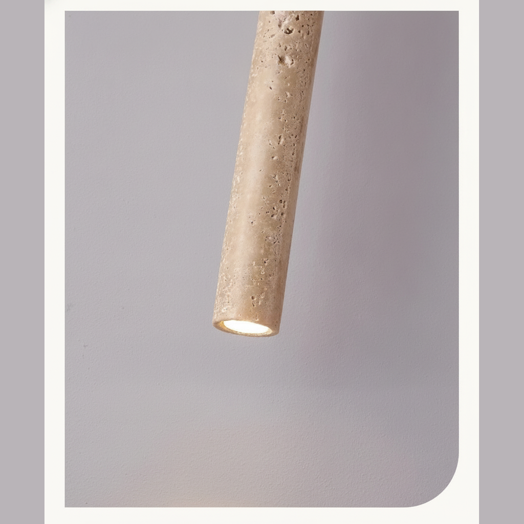 Suspension Tube en Travertin Design Japonais