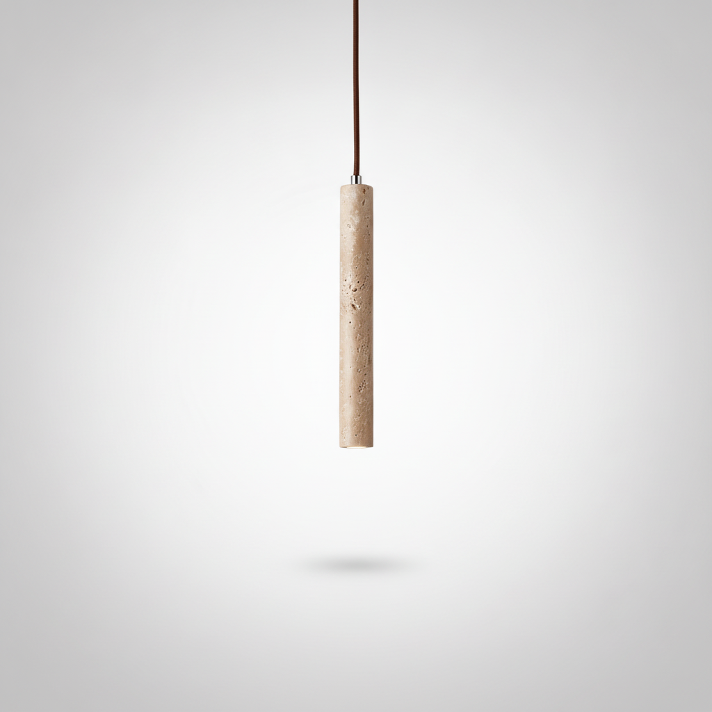 Suspension Tube en Travertin Design Japonais