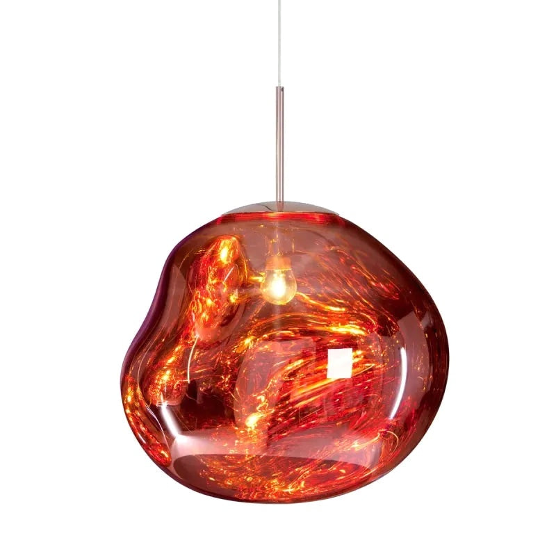 Suspension verre or petit format 20 cm chevet chambre