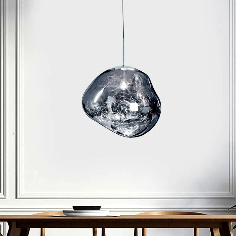 Suspension verre coloré vue rapprochée culot E27 métal