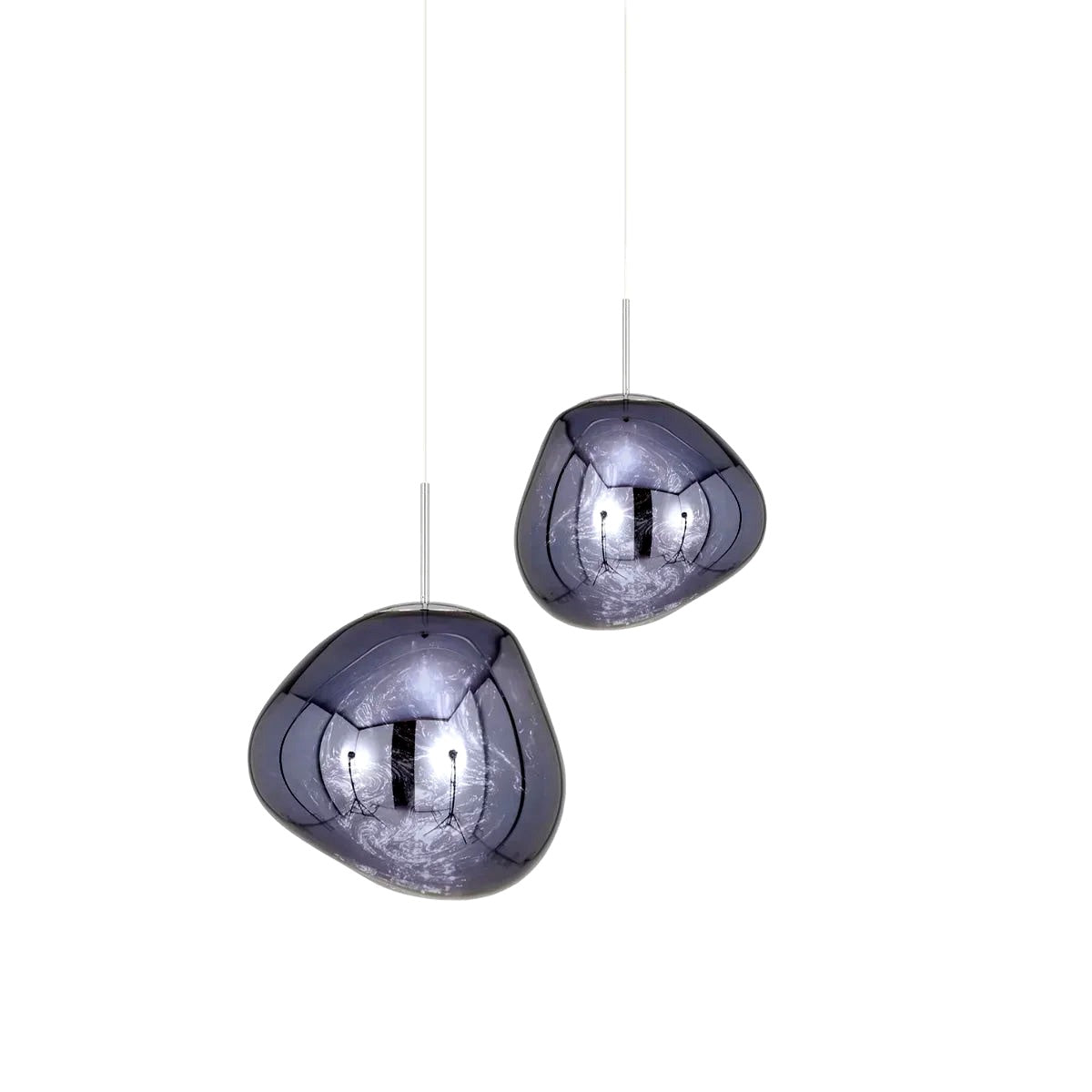 Suspension verre gris fumé design translucide tamisé