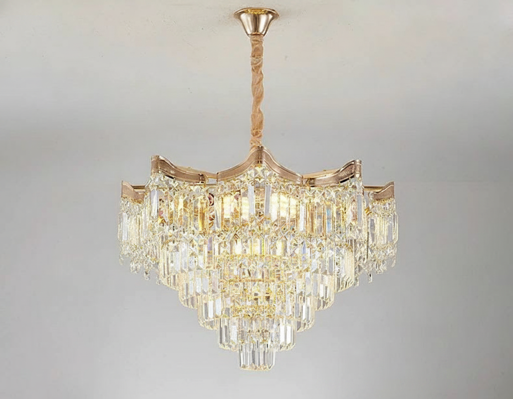 Lustre cascade en métal design moderne