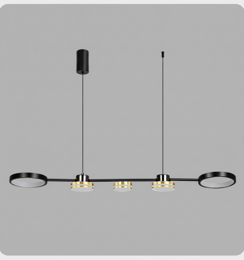 Suspension linéaire avec cercles en métal design moderne
