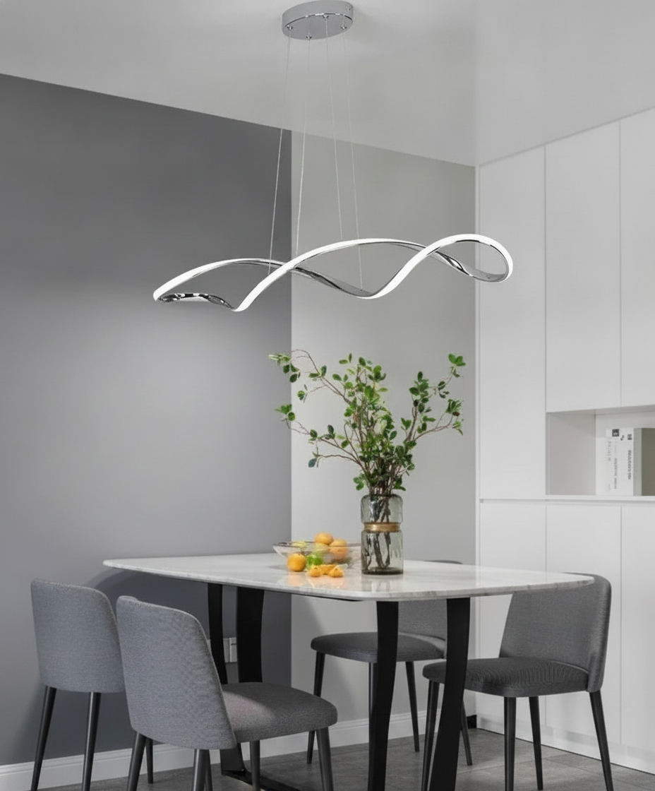 Suspension vague forme linéaire en métal design classique