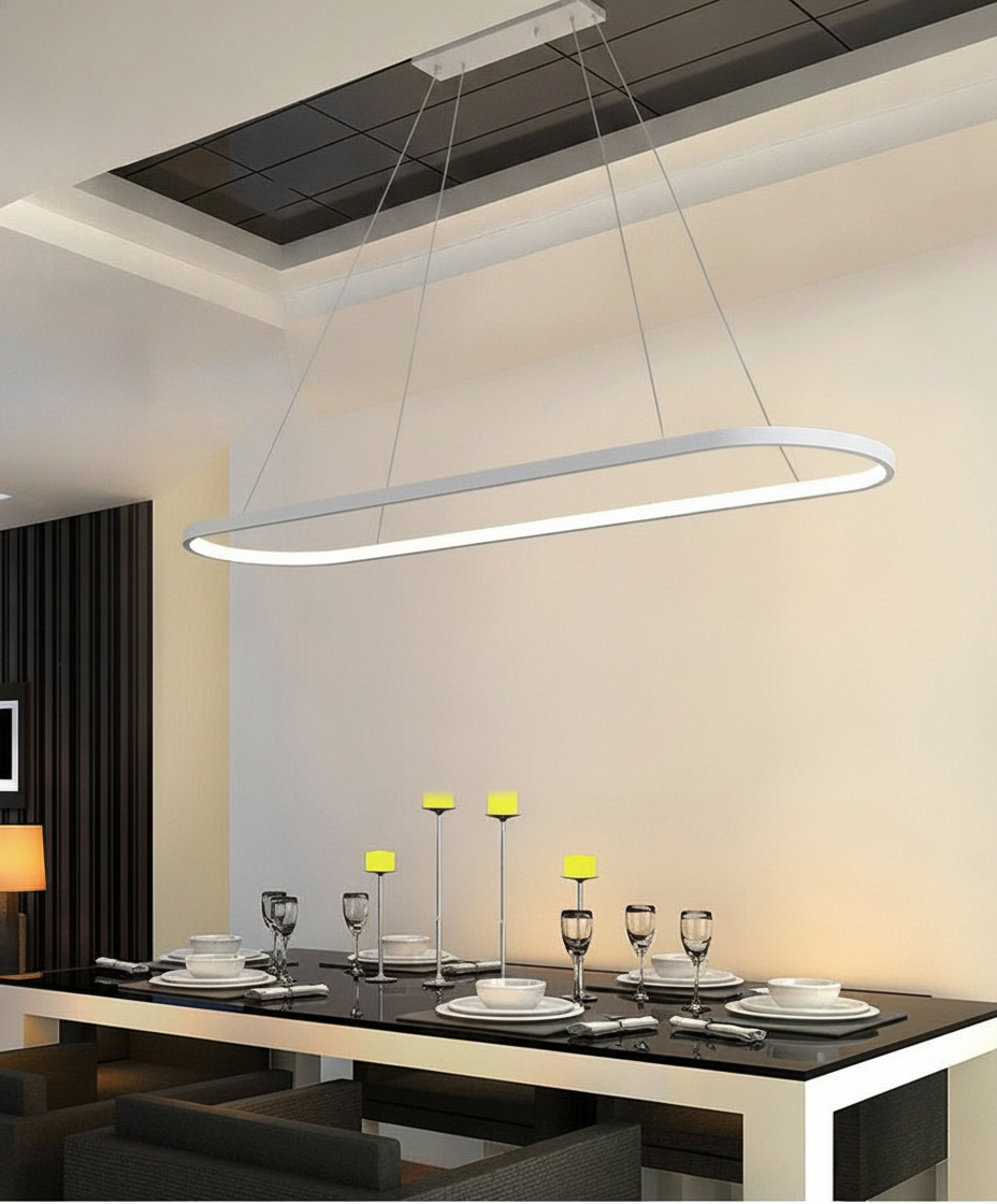 Suspension ovale en métal design moderne