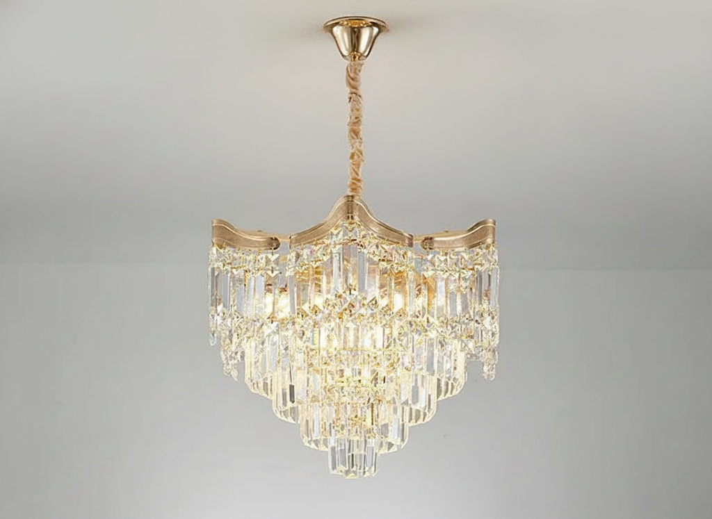 Lustre cascade en métal design moderne