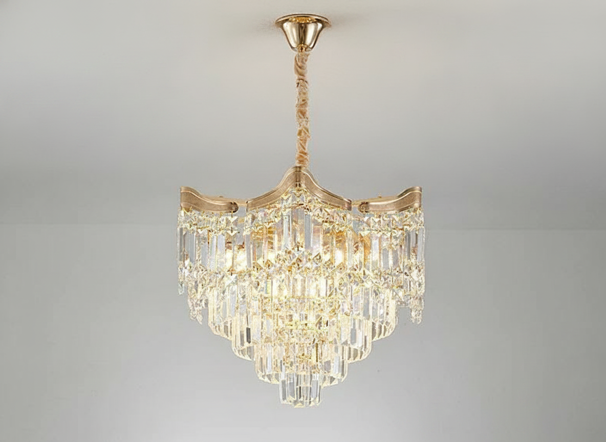 Lustre cascade en métal design moderne