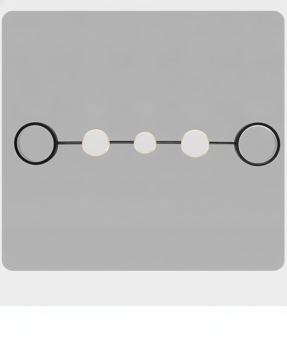 Suspension linéaire avec cercles en métal design moderne