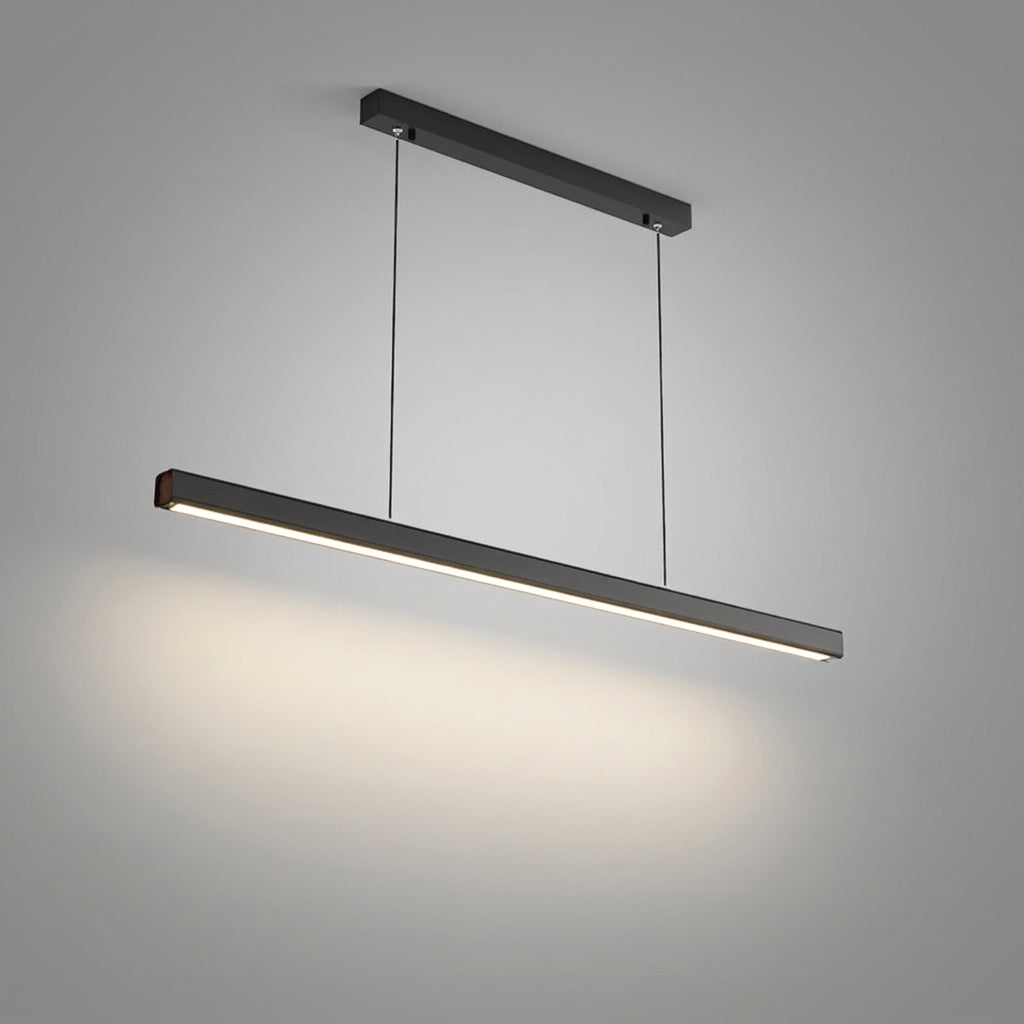 Suspension linéaire en bois et métal design moderne