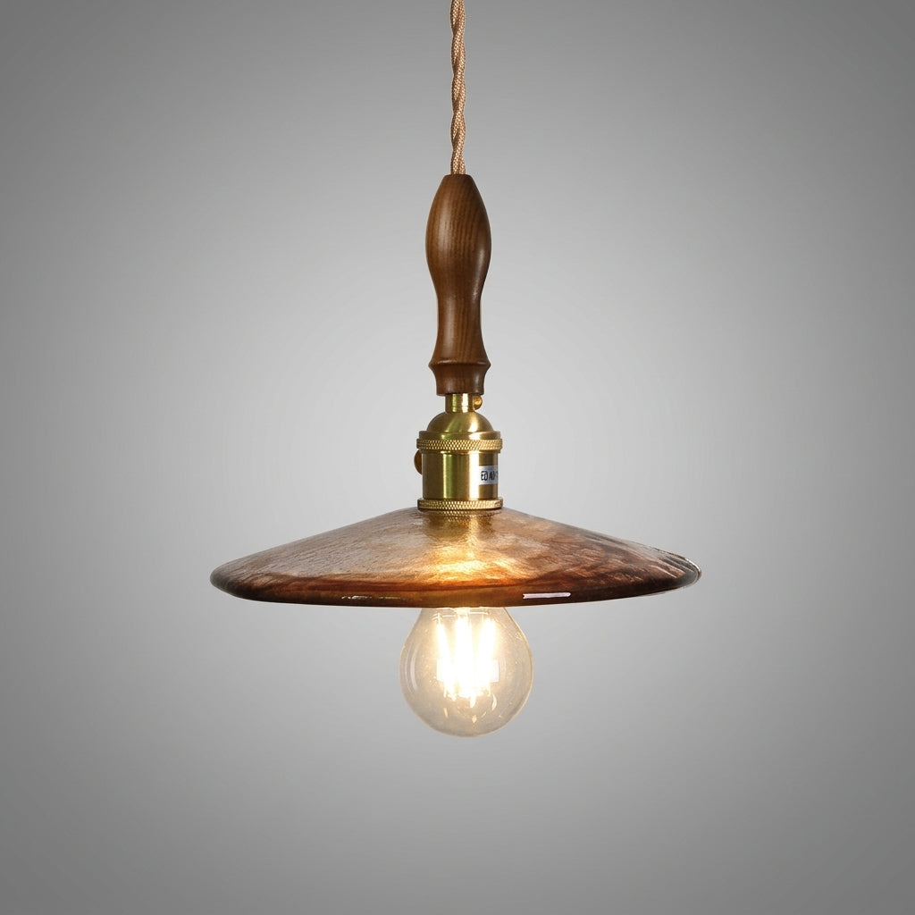 Suspension cône en verre design vintage