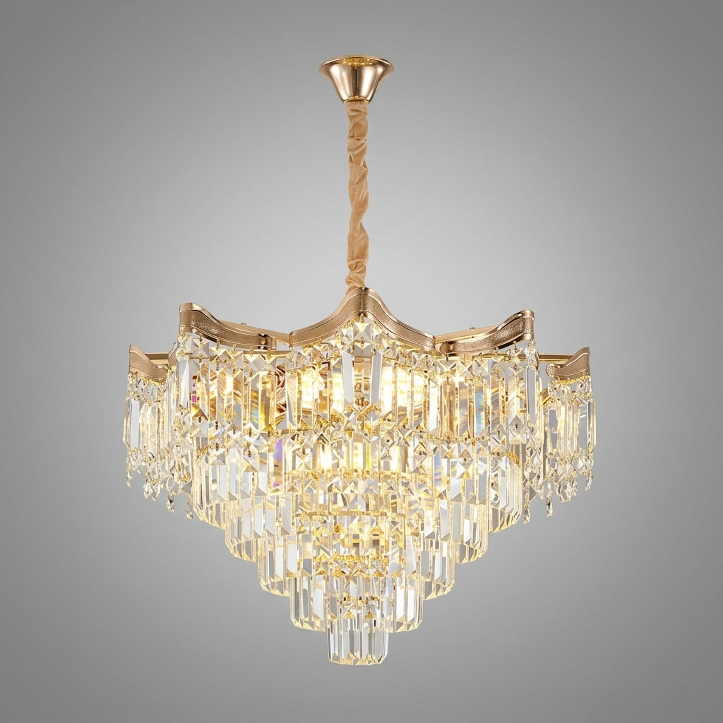 Lustre cascade en métal design moderne