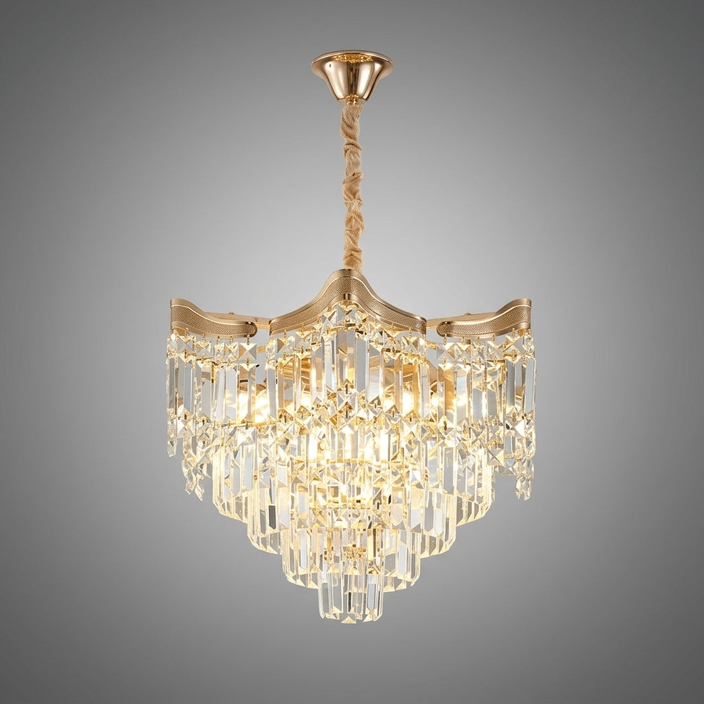 Lustre cascade en métal design moderne
