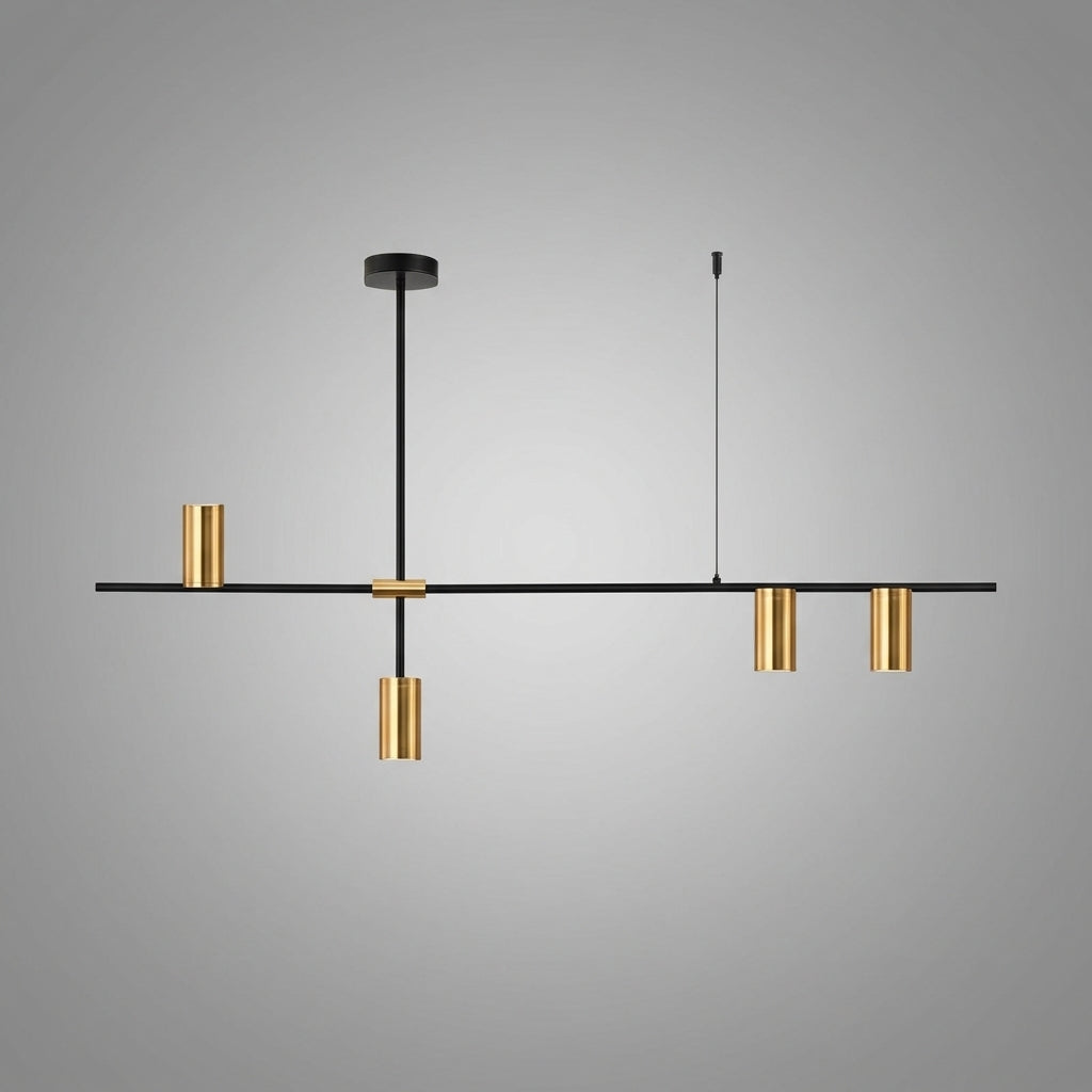 Suspension linéaire avec spots en métal design moderne