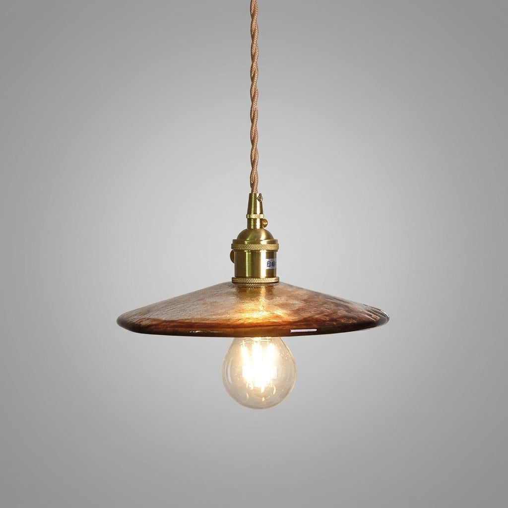 Suspension cône en verre design vintage