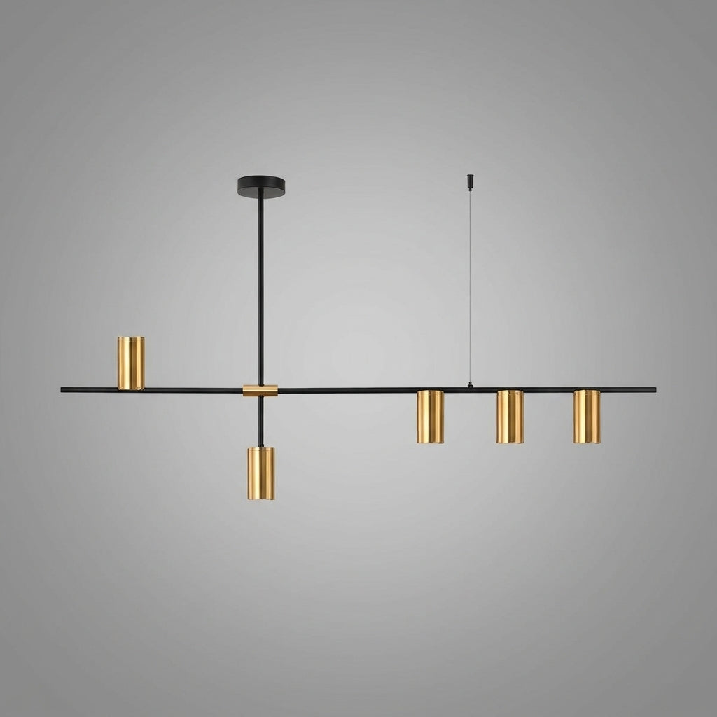 Suspension linéaire avec spots en métal design moderne