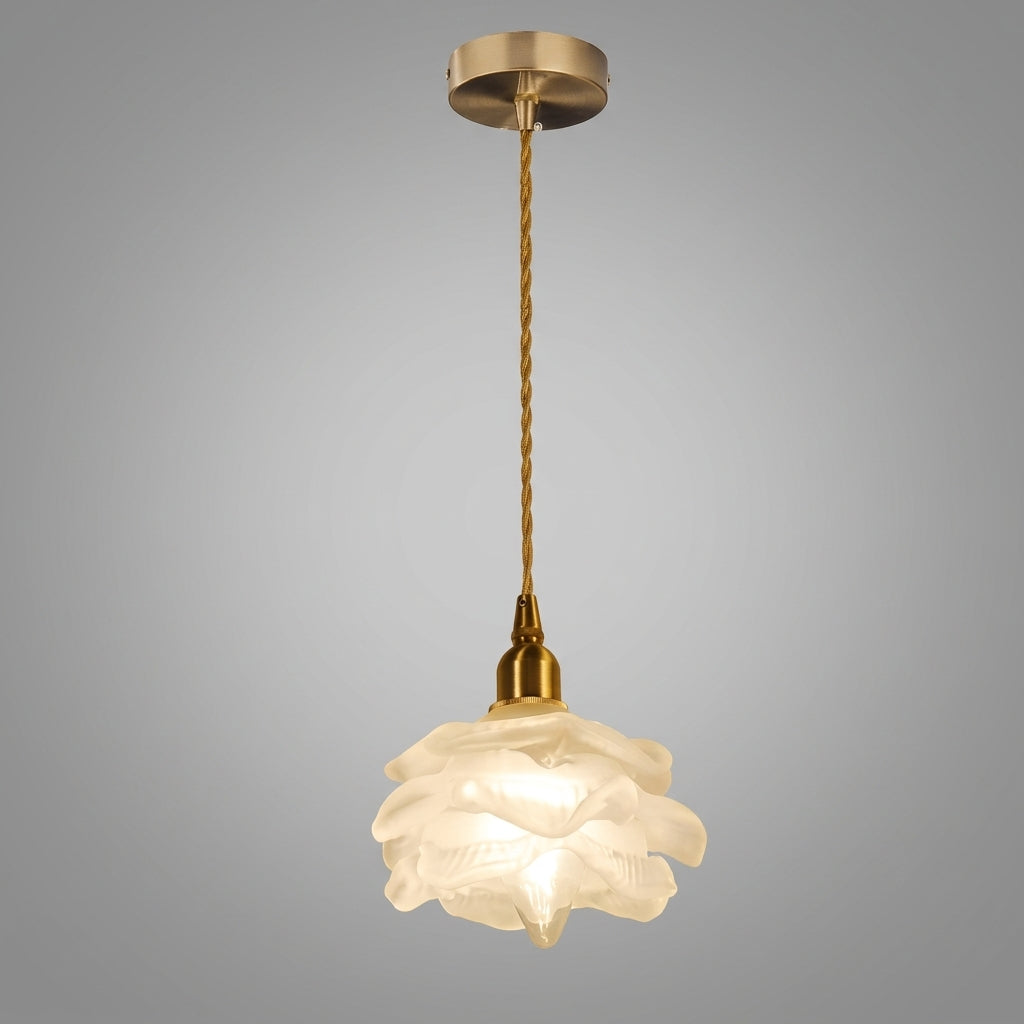 Suspension fleur en verre design vintage